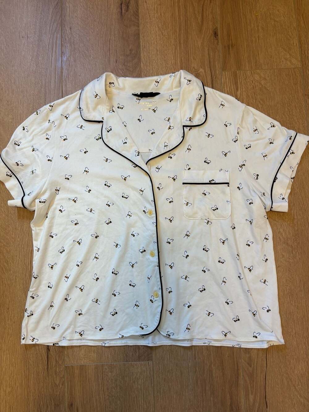 Kate Spade New York Bee Print Short Sleeve Pajama Top